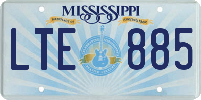 MS license plate LTE885