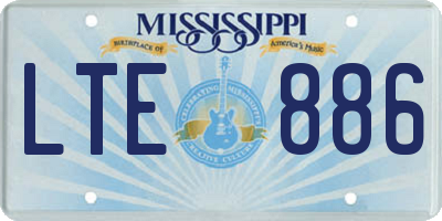 MS license plate LTE886