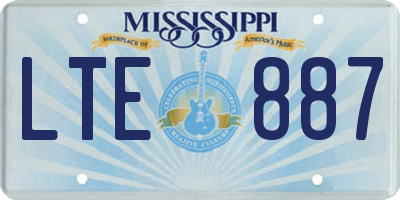 MS license plate LTE887