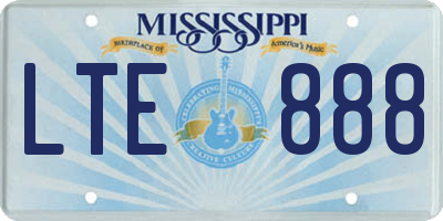 MS license plate LTE888