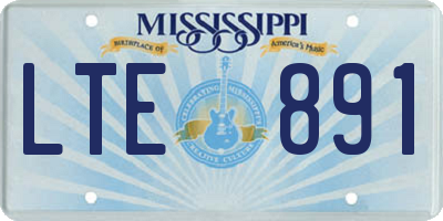 MS license plate LTE891