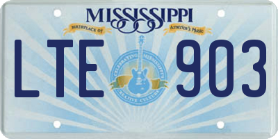 MS license plate LTE903