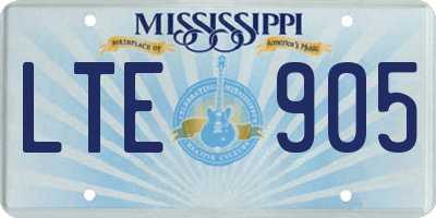 MS license plate LTE905