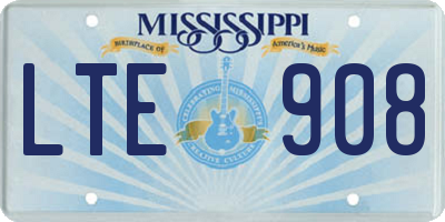MS license plate LTE908