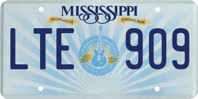MS license plate LTE909