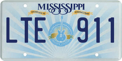 MS license plate LTE911