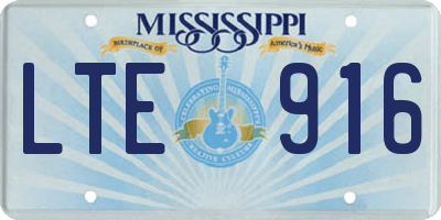 MS license plate LTE916