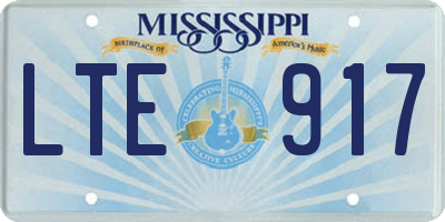 MS license plate LTE917