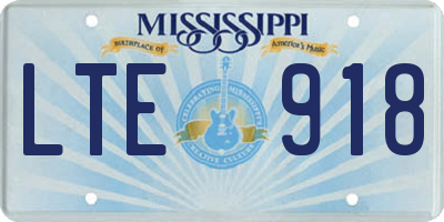 MS license plate LTE918