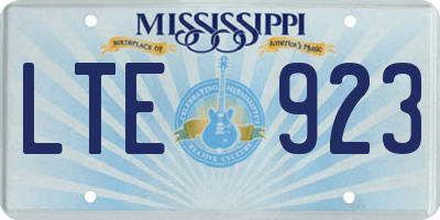 MS license plate LTE923