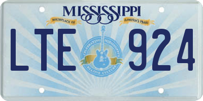 MS license plate LTE924