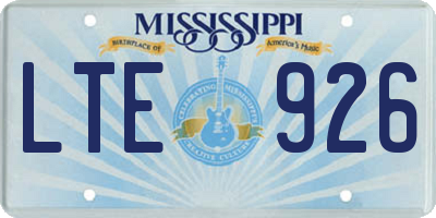 MS license plate LTE926