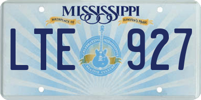 MS license plate LTE927