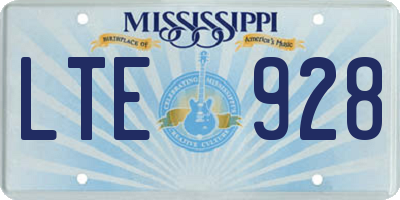 MS license plate LTE928