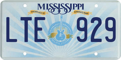 MS license plate LTE929