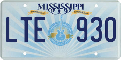 MS license plate LTE930