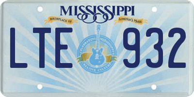MS license plate LTE932