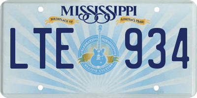 MS license plate LTE934