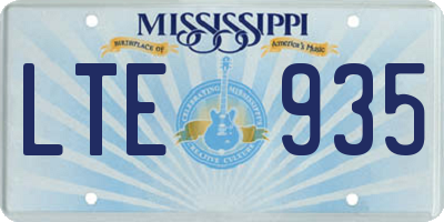 MS license plate LTE935