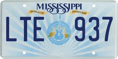 MS license plate LTE937