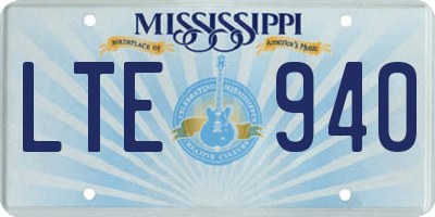 MS license plate LTE940