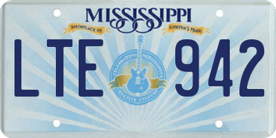 MS license plate LTE942