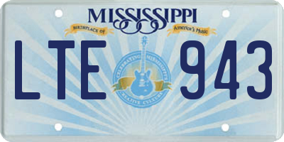 MS license plate LTE943