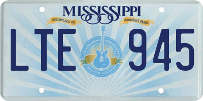 MS license plate LTE945