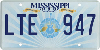 MS license plate LTE947