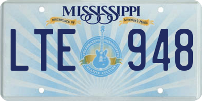 MS license plate LTE948