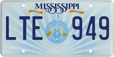 MS license plate LTE949
