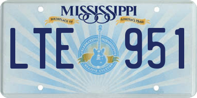 MS license plate LTE951