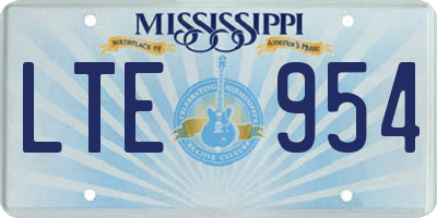 MS license plate LTE954