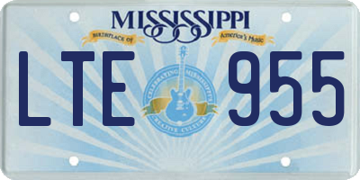 MS license plate LTE955
