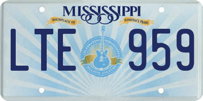 MS license plate LTE959