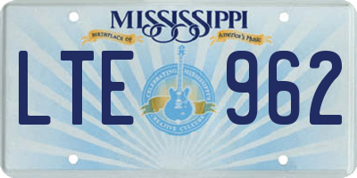 MS license plate LTE962