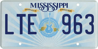 MS license plate LTE963