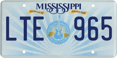 MS license plate LTE965