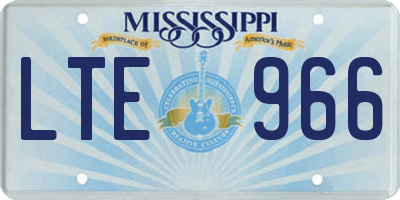 MS license plate LTE966