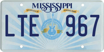 MS license plate LTE967