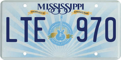 MS license plate LTE970