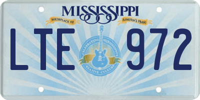 MS license plate LTE972