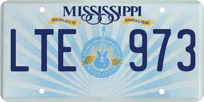 MS license plate LTE973