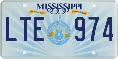 MS license plate LTE974