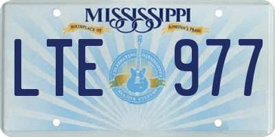 MS license plate LTE977