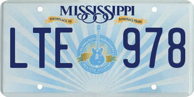 MS license plate LTE978