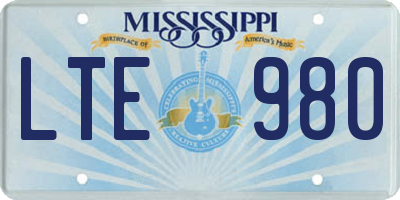 MS license plate LTE980
