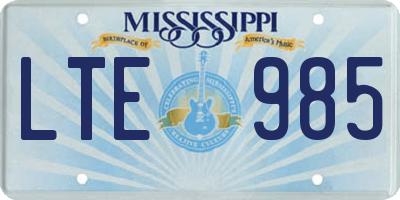 MS license plate LTE985