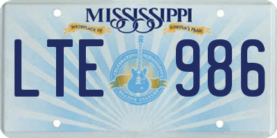 MS license plate LTE986