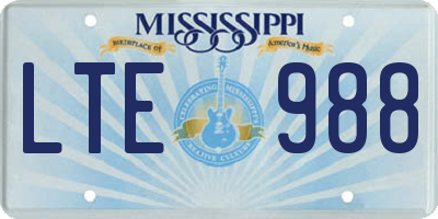MS license plate LTE988